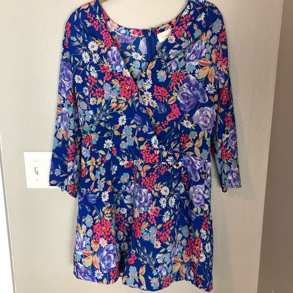Yumi Kim Floral V Neck Romper L - Picture 1 of 6